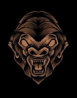 illustration vector angry monkey head