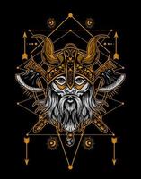 illustration vector viking warrior head