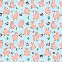 Llama Seamless Pattern Design vector