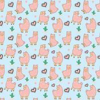 Llama Seamless Pattern Design vector