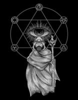 illustration vector scary antichrist man