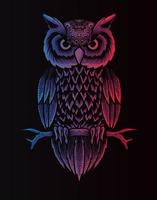 illustration vector owl bird gradient color