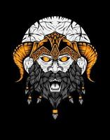 illustration vector viking warrior head