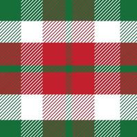 Christmas Pattern Seamless Plaid Repeat Vector With Red Green And White. Color Design for print, gift wrap, textiles, Christmas tartan backgrounds.