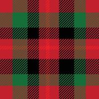 Christmas Pattern Seamless Plaid Repeat Vector With Red Green And White. Color Design for print, gift wrap, textiles, Christmas tartan backgrounds.