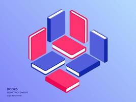 books or book set collection with various side view angle isometric style vector