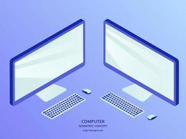 desktop set collection isolated with isometric style vector