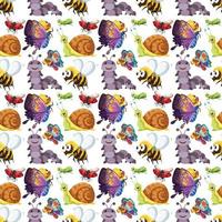 Insects Seamless Pattern Design vector