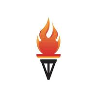 torch logo design with gradient effect vector illustration