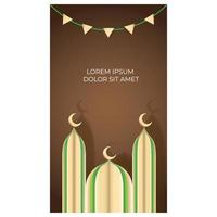 islamic design for instastory template vector illustration