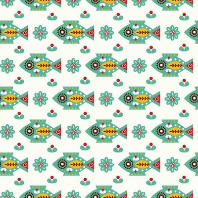 Nordic fish Seamless Pattern DesignSeamless Pattern Design