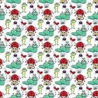 Insects Seamless Pattern Design vector