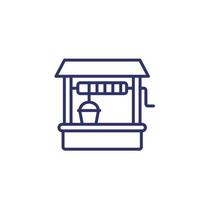 water well line icon, vector