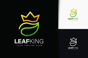 Leaf king logo design with gradient vector