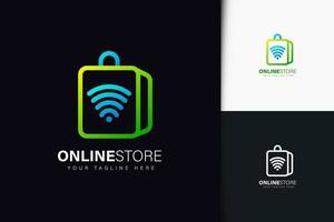 Online store logo design with gradient vector