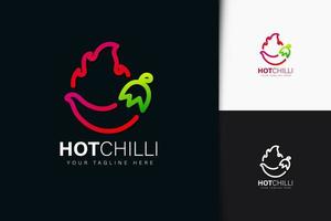 Hot chilli logo design with gradient vector