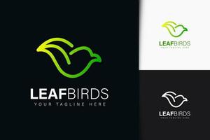 Leaf bird logo design with gradient vector