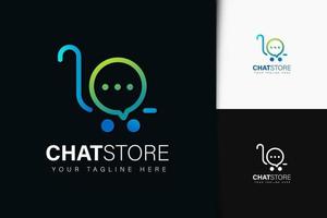 diseño de logotipo de tienda de chat con degradado vector