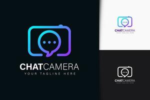 Chat camera logo design with gradient vector