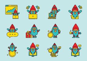 gnomes office worker character set vector