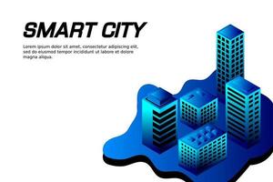 Isometric Future City. Real estate and construction industry concept vector