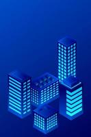 Isometric Future City. Real estate and construction industry concept vector