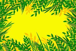 tropical leaves patterned background vector