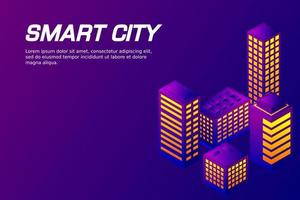 Isometric Future City. Real estate and construction industry concept vector