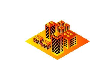 Isometric Future City. Real estate and construction industry concept vector