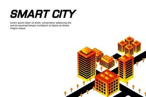 Isometric Future City. Real estate and construction industry concept vector