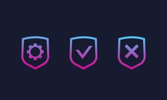 privacy protection control vector icons
