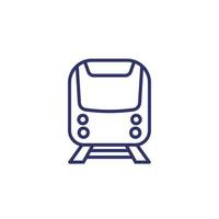 subway train icon, line vector