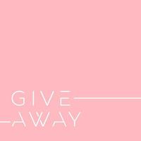 Giveaway banner for contests in social media. Vector illustration on soft pink background. Typography in minimalism style. Vector editable template.