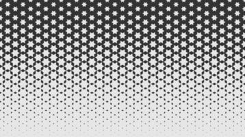Monochrome repeating geometric texture with stars and gradient. Vector seamless pattern for background, wallpaper, textile, fabric, web site backdrop. Simple shapes.