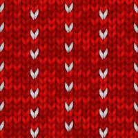 Winter Holiday Seamless Knitting Pattern with a Snowflakes. Red knitted sweater design. Vector illustration for backgrounds and wallpapers.