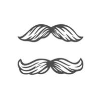 Stylized Mustaches icon on white isolated background. Template for logo, print and web design. Good for barbershop design and prostate cancer awareness symbol. vector