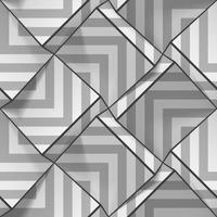 Light gray seamless geometric pattern with strips. Volume cubes with optical effect. Vector template for wallpapers, textile, fabric, wrapping paper, backgrounds. Abstract texture with extrude effect.