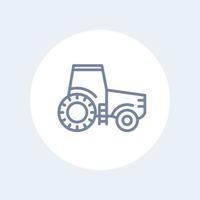 Icono de línea de tractor, agrimotor, icono aislado de maquinaria agrícola, ilustración vectorial vector