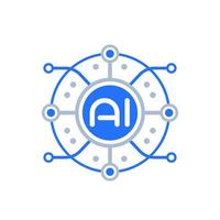 ai icon, artificial intelligence technology vector