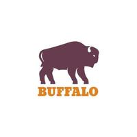 búfalo, diseño de logotipo de bisonte, vector