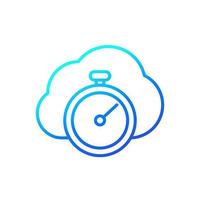 timer and cloud line icon vector