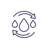 water recycling icon, line design vector