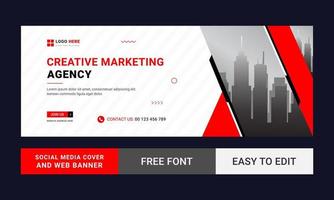 Digital marketing and Corporate timeline cover design Template vector