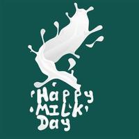 feliz dia de la leche vector