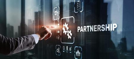 Partnership of companies. Collaboration. Business Technology Internet concept photo
