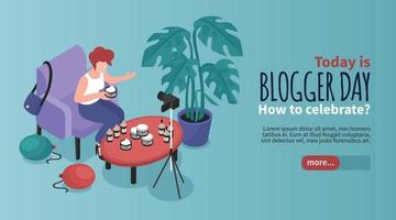 Blogger Isometric Banner vector