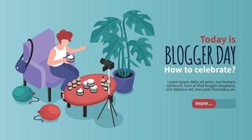 Blogger Isometric Banner vector