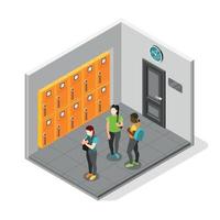 Loneliness Isometric Recolor Illustration vector