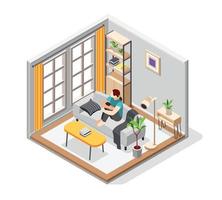 Loneliness Isometric Design Concept vector