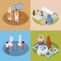 Greece Isometric Concept vector